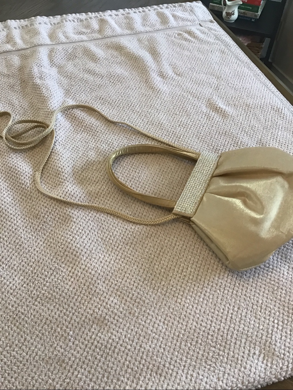 Vintage Carlo Fellini Gold Evening Crossbody Bag with Rope Strap